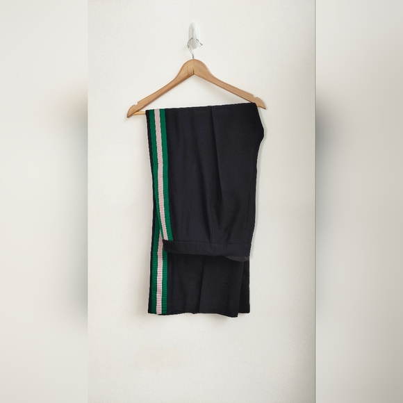 Boden Black Lined Wool Trousers With Green and Pink Stripe Size 18 - Picture 3 of 7